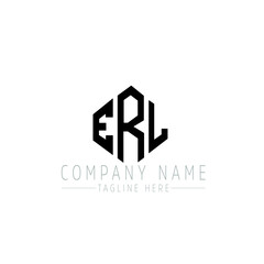 ERL letter logo design with polygon shape. ERL polygon logo monogram. ERL cube logo design. ERL hexagon vector logo template white and black colors. ERL monogram, ERL business and real estate logo. 