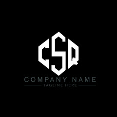 CSQ letter logo design with polygon shape. CSQ polygon logo monogram. CSQ cube logo design. CSQ hexagon vector logo template white and black colors. CSQ monogram, CSQ business and real estate logo. 