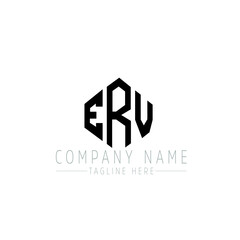 ERV letter logo design with polygon shape. ERV polygon logo monogram. ERV cube logo design. ERV hexagon vector logo template white and black colors. ERV monogram, ERV business and real estate logo. 
