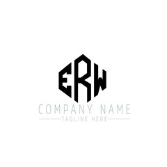 ERW letter logo design with polygon shape. ERW polygon logo monogram. ERW cube logo design. ERW hexagon vector logo template white and black colors. ERW monogram, ERW business and real estate logo. 
