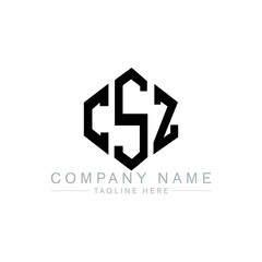 Obraz premium CSZ letter logo design with polygon shape. CSZ polygon logo monogram. CSZ cube logo design. CSZ hexagon vector logo template white and black colors. CSZ monogram, CSZ business and real estate logo. 