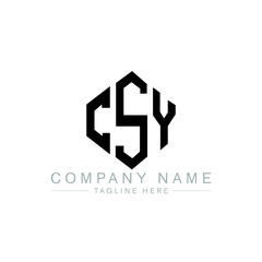 CSY letter logo design with polygon shape. CSY polygon logo monogram. CSY cube logo design. CSY hexagon vector logo template white and black colors. CSY monogram, CSY business and real estate logo. 