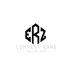 ERZ letter logo design with polygon shape. ERZ polygon logo monogram. ERZ cube logo design. ERZ hexagon vector logo template white and black colors. ERZ monogram, ERZ business and real estate logo. 
