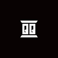 QQ Logo monogram with pillar shape designs template