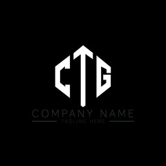 CTG letter logo design with polygon shape. CTG polygon logo monogram. CTG cube logo design. CTG hexagon vector logo template white and black colors. CTG monogram, CTG business and real estate logo. 