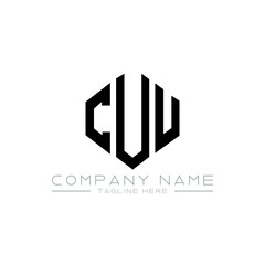 CUU letter logo design with polygon shape. CUU polygon logo monogram. CUU cube logo design. CUU hexagon vector logo template white and black colors. CUU monogram, CUU business and real estate logo. 