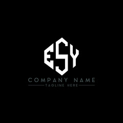 ESY letter logo design with polygon shape. ESY polygon logo monogram. ESY cube logo design. ESY hexagon vector logo template white and black colors. ESY monogram, ESY business and real estate logo. 