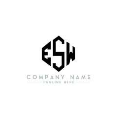 ESH letter logo design with polygon shape. ESH polygon logo monogram. ESH cube logo design. ESH hexagon vector logo template white and black colors. ESH monogram, ESH business and real estate logo. 