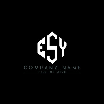 ESY letter logo design with polygon shape. ESY polygon logo monogram. ESY cube logo design. ESY hexagon vector logo template white and black colors. ESY monogram, ESY business and real estate logo. 