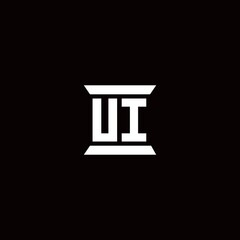 UI Logo monogram with pillar shape designs template