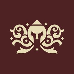 Spartan Helmet Ornament Logo Design