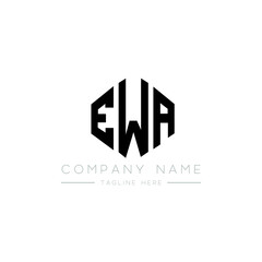 EWA letter logo design with polygon shape. EWA polygon logo monogram. EWA cube logo design. EWA hexagon vector logo template white and black colors. EWA monogram, EWA business and real estate logo.  - obrazy, fototapety, plakaty