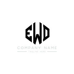 EWD letter logo design with polygon shape. EWD polygon logo monogram. EWD cube logo design. EWD hexagon vector logo template white and black colors. EWD monogram, EWD business and real estate logo. 