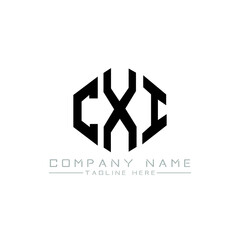 CXI letter logo design with polygon shape. CXI polygon logo monogram. CXI cube logo design. CXI hexagon vector logo template white and black colors. CXI monogram, CXI business and real estate logo. 
