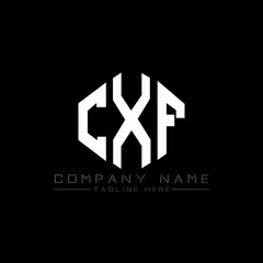 CXF letter logo design with polygon shape. CXF polygon logo monogram. CXF cube logo design. CXF hexagon vector logo template white and black colors. CXF monogram, CXF business and real estate logo. 