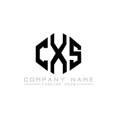 CXS letter logo design with polygon shape. CXS polygon logo monogram. CXS cube logo design. CXS hexagon vector logo template white and black colors. CXS monogram, CXS business and real estate logo. 