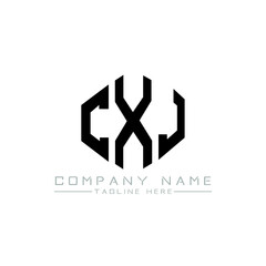 CXJ letter logo design with polygon shape. CXJ polygon logo monogram. CXJ cube logo design. CXJ hexagon vector logo template white and black colors. CXJ monogram, CXJ business and real estate logo. 