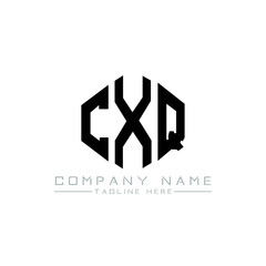 Fototapeta premium CXQ letter logo design with polygon shape. CXQ polygon logo monogram. CXQ cube logo design. CXQ hexagon vector logo template white and black colors. CXQ monogram, CXQ business and real estate logo. 