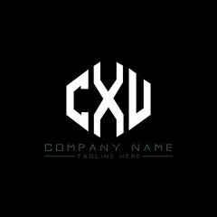CXU letter logo design with polygon shape. CXU polygon logo monogram. CXU cube logo design. CXU hexagon vector logo template white and black colors. CXU monogram, CXU business and real estate logo. 
