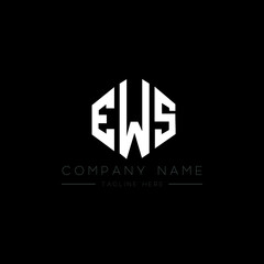 Fototapeta premium EWS letter logo design with polygon shape. EWS polygon logo monogram. EWS cube logo design. EWS hexagon vector logo template white and black colors. EWS monogram, EWS business and real estate logo. 