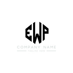 Fototapeta premium EWP letter logo design with polygon shape. EWP polygon logo monogram. EWP cube logo design. EWP hexagon vector logo template white and black colors. EWP monogram, EWP business and real estate logo. 