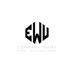 EWU letter logo design with polygon shape. EWU polygon logo monogram. EWU cube logo design. EWU hexagon vector logo template white and black colors. EWU monogram, EWU business and real estate logo. 