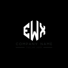 EWX letter logo design with polygon shape. EWX polygon logo monogram. EWX cube logo design. EWX hexagon vector logo template white and black colors. EWX monogram, EWX business and real estate logo. 