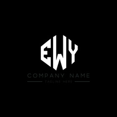 EWY letter logo design with polygon shape. EWY polygon logo monogram. EWY cube logo design. EWY hexagon vector logo template white and black colors. EWY monogram, EWY business and real estate logo. 