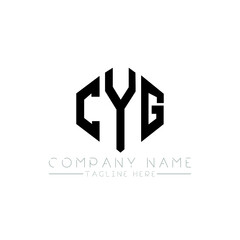 CYG letter logo design with polygon shape. CYG polygon logo monogram. CYG cube logo design. CYG hexagon vector logo template white and black colors. CYG monogram, CYG business and real estate logo. 
