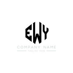 EWY letter logo design with polygon shape. EWY polygon logo monogram. EWY cube logo design. EWY hexagon vector logo template white and black colors. EWY monogram, EWY business and real estate logo. 