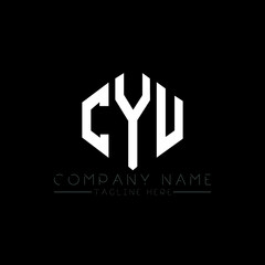 CYU letter logo design with polygon shape. CYU polygon logo monogram. CYU cube logo design. CYU hexagon vector logo template white and black colors. CYU monogram, CYU business and real estate logo. 