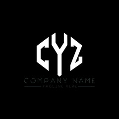 CYZ letter logo design with polygon shape. CYZ polygon logo monogram. CYZ cube logo design. CYZ hexagon vector logo template white and black colors. CYZ monogram, CYZ business and real estate logo. 