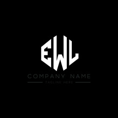 EWL letter logo design with polygon shape. EWL polygon logo monogram. EWL cube logo design. EWL hexagon vector logo template white and black colors. EWL monogram, EWL business and real estate logo. 