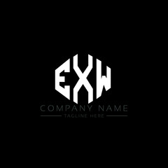 Fototapeta premium EXW letter logo design with polygon shape. EXW polygon logo monogram. EXW cube logo design. EXW hexagon vector logo template white and black colors. EXW monogram, EXW business and real estate logo. 