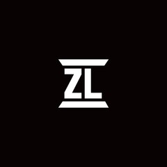 ZL Logo monogram with pillar shape designs template