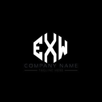 EXW letter logo design with polygon shape. EXW polygon logo monogram. EXW cube logo design. EXW hexagon vector logo template white and black colors. EXW monogram, EXW business and real estate logo.  
