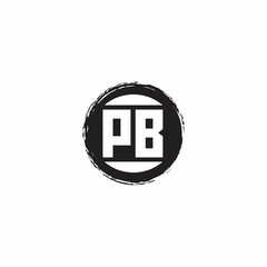 PB Logo Initial Letter Monogram with abstrac circle shape design template