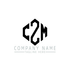 CZM letter logo design with polygon shape. CZM polygon logo monogram. CZM cube logo design. CZM hexagon vector logo template white and black colors. CZM monogram, CZM business and real estate logo. 