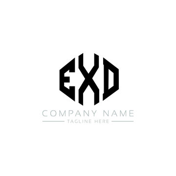 EXD letter logo design with polygon shape. EXD polygon logo monogram. EXD cube logo design. EXD hexagon vector logo template white and black colors. EXD monogram, EXD business and real estate logo. 