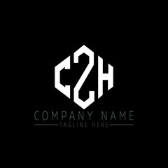 CZH letter logo design with polygon shape. CZH polygon logo monogram. CZH cube logo design. CZH hexagon vector logo template white and black colors. CZH monogram, CZH business and real estate logo. 
