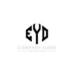 EYD letter logo design with polygon shape. EYD polygon logo monogram. EYD cube logo design. EYD hexagon vector logo template white and black colors. EYD monogram, EYD business and real estate logo. 