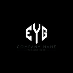 EYG letter logo design with polygon shape. EYG polygon logo monogram. EYG cube logo design. EYG hexagon vector logo template white and black colors. EYG monogram, EYG business and real estate logo. 