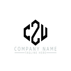 CZU letter logo design with polygon shape. CZU polygon logo monogram. CZU cube logo design. CZU hexagon vector logo template white and black colors. CZU monogram, CZU business and real estate logo.  