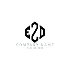 EZD letter logo design with polygon shape. EZD polygon logo monogram. EZD cube logo design. EZD hexagon vector logo template white and black colors. EZD monogram, EZD business and real estate logo. 