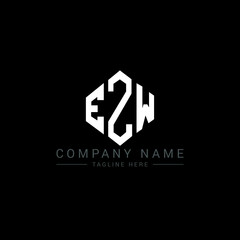 EZW letter logo design with polygon shape. EZW polygon logo monogram. EZW cube logo design. EZW hexagon vector logo template white and black colors. EZW monogram, EZW business and real estate logo. 