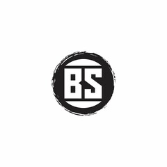 BS Logo Initial Letter Monogram with abstrac circle shape design template