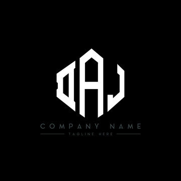 DAJ letter logo design with polygon shape. DAJ polygon logo monogram. DAJ cube logo design. DAJ hexagon vector logo template white and black colors. DAJ monogram, DAJ business and real estate logo. 