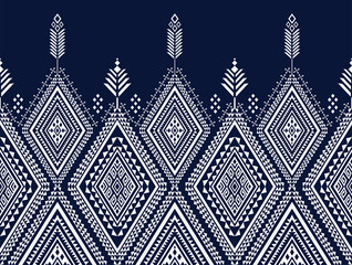 Gemetric ethnic oriental ikat pattern traditional Design for background,carpet,wallpaper,clothing,wrapping,batic,fabric,vector illustraion.flower embroidery ethnic.