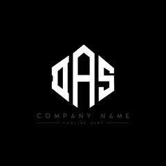 DAS letter logo design with polygon shape. DAS polygon logo monogram. DAS cube logo design. DAS hexagon vector logo template white and black colors. DAS monogram, DAS business and real estate logo. 