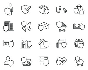 Insurance elements set icon symbol template for graphic and web design collection logo vector illustration